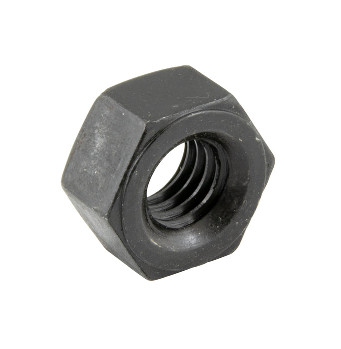 Écrou hexagonal complet fini, filetage gauche 1/4"-20 UNC, filetage gauche 7/16" A/F x 7/32" THK, acier de grade 5, finition lisse, par Spaenaur Inc.