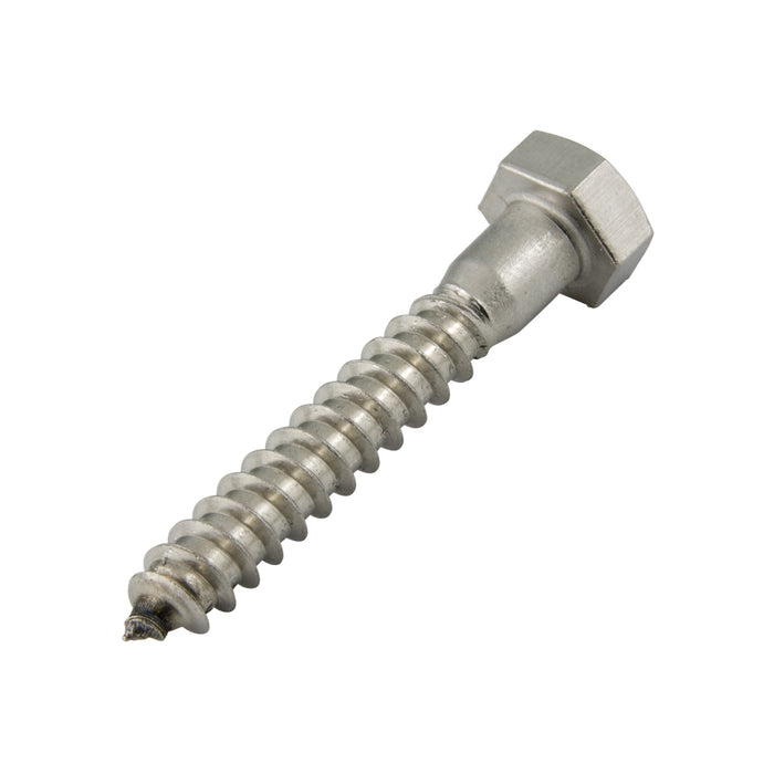 Lag Screw, Hex Head, 5/16" x 4, Stainless Steel by Spaenaur Inc.