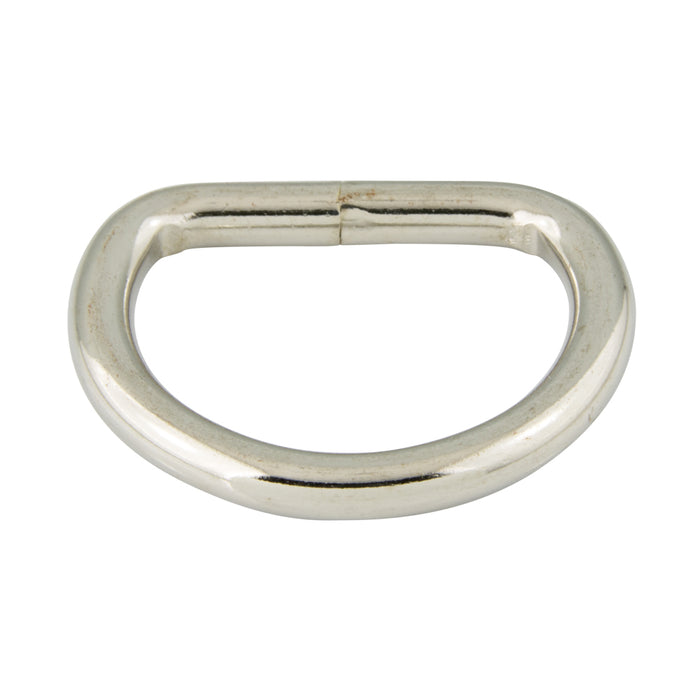 Dee Ring (Welded Joint) 1 3/4" Inside Width, .250" Wire DIA Steel Nickel Plated by Spaenaur Inc.