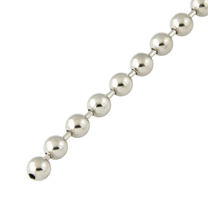 Standard Type Ball Chain #6 (1/8") x 69-70 Bpf(Approx.) x 1000Ft Brass, Nickel Plated