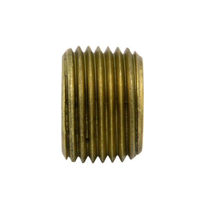 Bouchon à pression à douille hexagonale 3/4 po conique 3/8 po-18 NPTF Tolérance de longueur : 0,445-0,475 po Laiton par Spaenaur Inc.