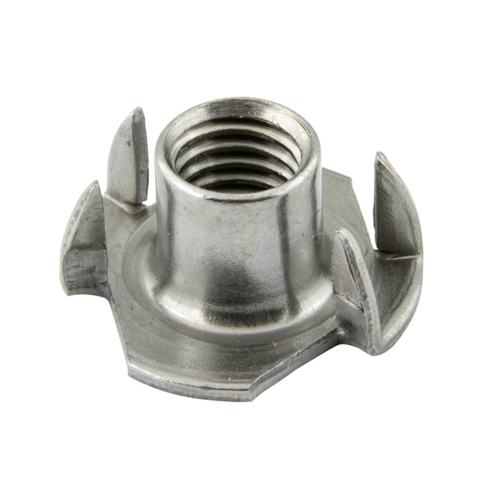 Écrou en T M4 x 0,70P, base ronde à 4 broches, diamètre du cylindre 18,3 mm, diamètre 5,3 mm x 6,4 LG, acier, finition lisse, par Spaenaur Inc.