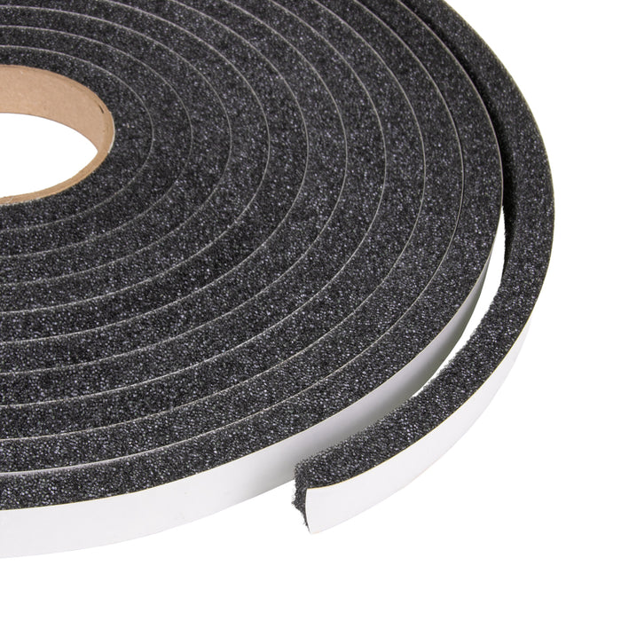 Sticker-Tite Self Sealing Sponge Weatherstrip, Adhesive One Side 1/4" THK x 1/4"Width x 40Ft Polyester Urethane Black Colour