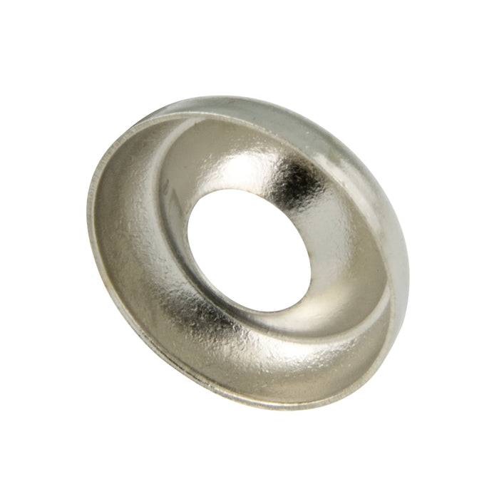 Countersunk Finishing (Screw) Washers 1/4" Screw DIA x 25/32" OD Steel Nickel Plated