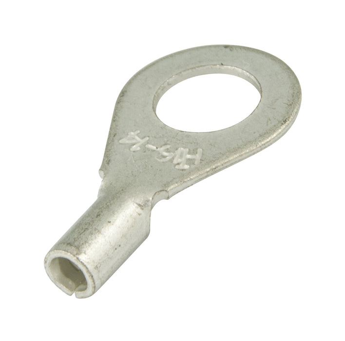 Copper Alloy Ring tongue Terminal, Wire Size 22-18 GA., Non-Insulated Hole DIA 9/64, Stud Size 5-6 Copper Alloy Chromate Plated