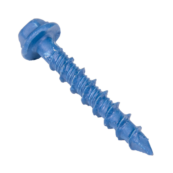 Tapcon Anchor Concrete Screw, Slotted Drive, Hex Washer Head, Hi-Lo Thread, 1/4" Dia x 4" Length, C1022 Steel Blue CLIMASEAL® by Tapcon®