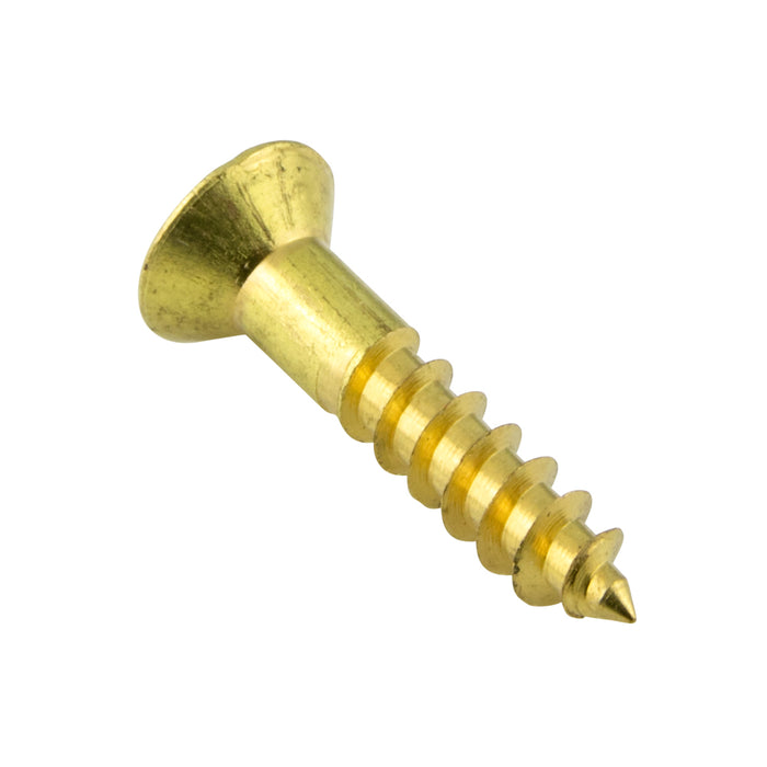 Wood Screw, Flat Head, Phillips, #6 x 1/2" Length, Brass, ASME/ANSI B18.6.1 by Spaenaur Inc.