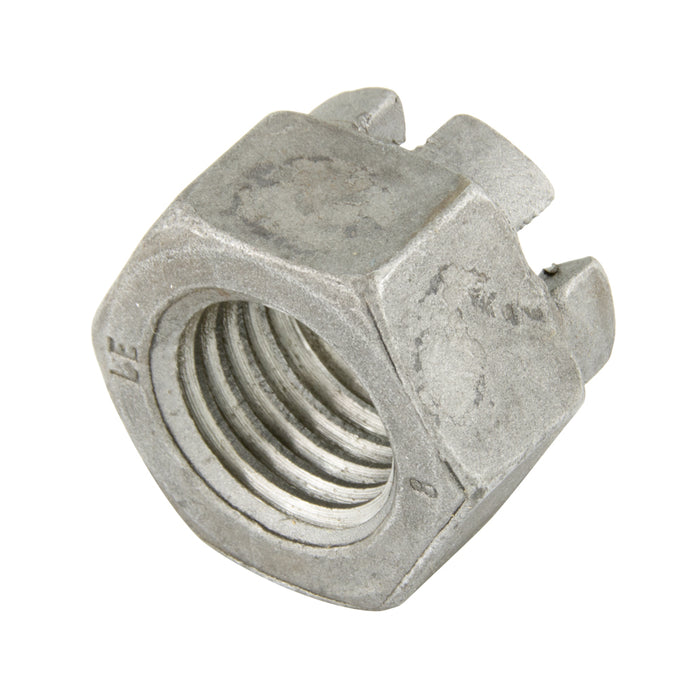Écrou hexagonal à crénelures basses, DIN 937 M12 x 1,75, filetage grossier, CL 17H, acier lisse, DIN 937/17H M12 x 1,75, fabriqué par Spaenaur Inc.