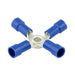 Copper Four-Way Connector, Solderless, Insulated 16-14 GA. Wire Electrolytic Copper Blue Plastic Insulation Bright Tin Plate by Spaenaur Inc.