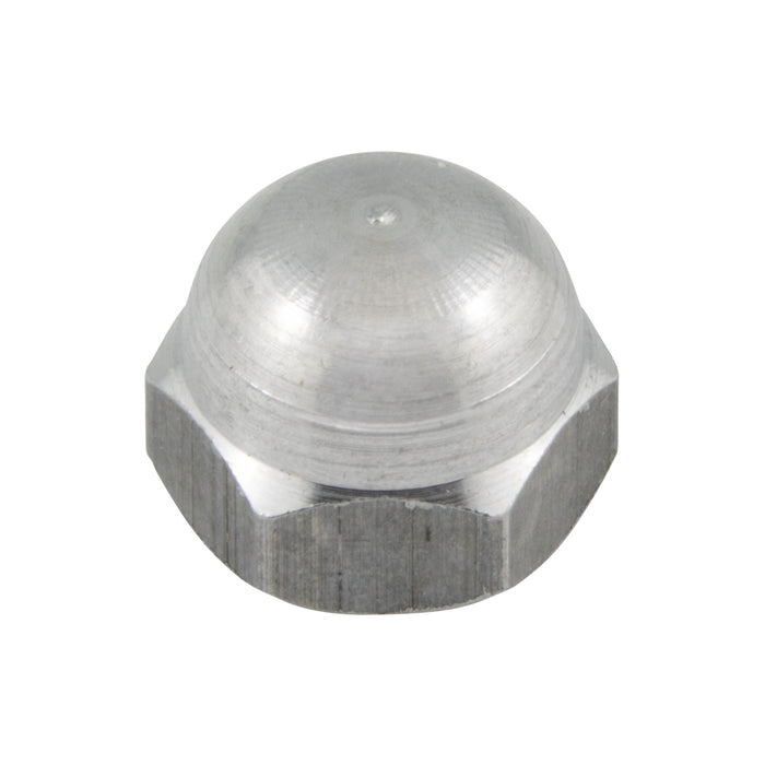 Écrou borgne, 5/16"-18, largeur 9/16", épaisseur 7/16", en aluminium, fabriqué par Spaenaur Inc.