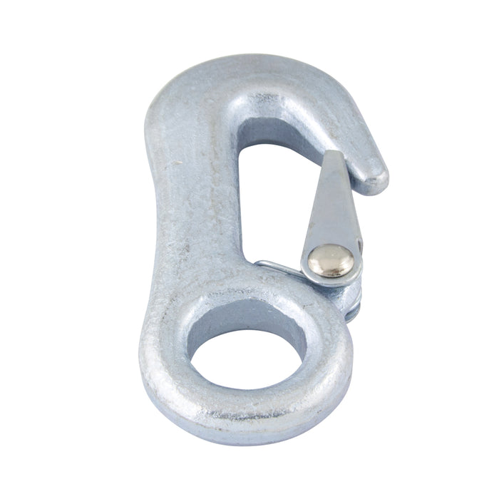 Snap Hook,Metric, Fixed Eye, Break Strength: 3600 Lbs 18 mm ID Of Eye, O/A LGTH 93 mm Drop forged Steel, Zinc Plated by Spaenaur Inc.