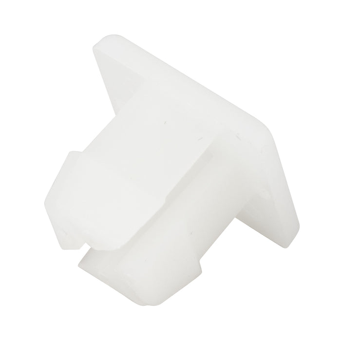 Écrou à œillet à tête carrée pour vis n° 8 (diamètre du trou : 0,225/0,255") ; épaisseur du panneau : 0,031 à 0,125" ; hauteur de tête : 0,187" ; en nylon HT ; fabriqué par Spaenaur Inc.