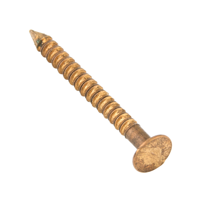 Boat Nail, Flat Head, Ringed Thread (.150") 10 GA. x 2" Silicon Bronze Plain
