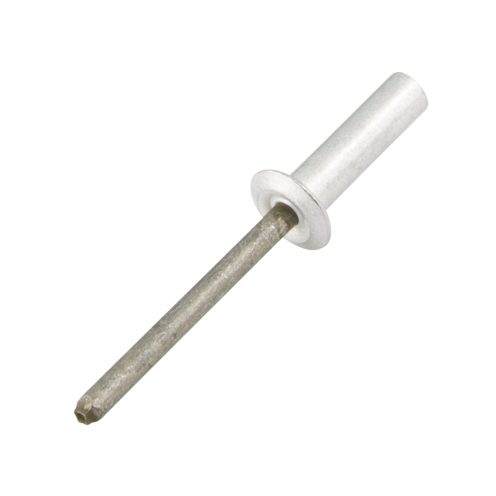 Pop Rivet Domed Head Closed End 1/8" DIA x .295" LGTH x .063"/.125" Grip Aluminum Body, Coated Steel Mandrel