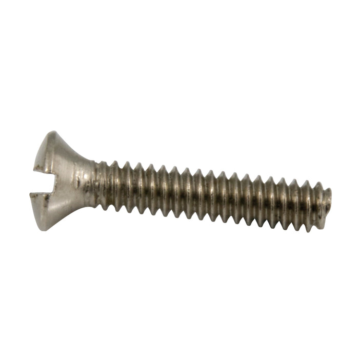 Machine Screw, Oval Head, Slotted Drive, #10-32 UNF x 5/8" Length, Steel Nickel Plated