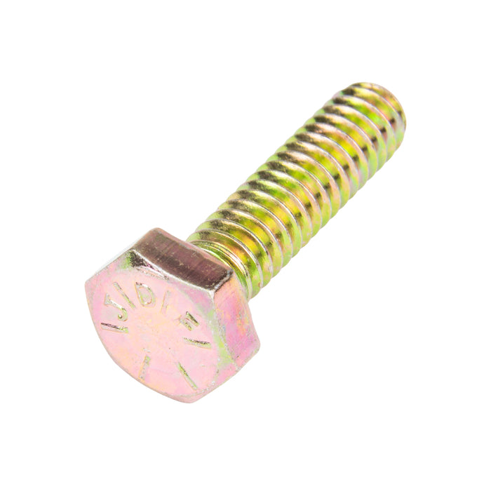 Vis à tête hexagonale Sae 7/16"-14 UNC x 1-1/2" Grade 8 Acier allié au carbone moyen Zinguée avec dichromate jaune ANSI B18.2.1-1965