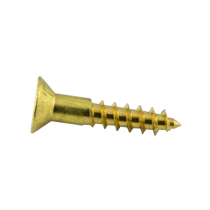 Wood Screw, Flat Head, Phillips, #6 x 5/8" Length, Brass, ASME/ANSI B18.6.1 by Spaenaur Inc.
