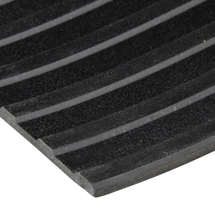 Rubber Matting, Corrugated, Wide GRoove, 24" Wide x 1/8" Thick x 25 Yards Rubber Black by Spaenaur Inc.