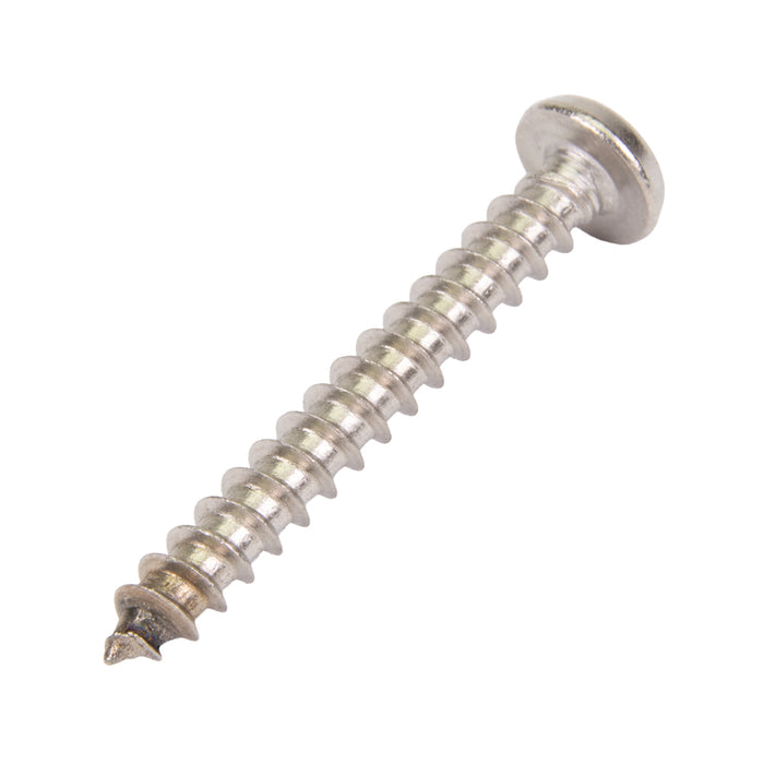 Tapping Screw, Pan Head Slotted Drive, Type AB, #7 x 3/4" Length, Stainless Steel by Spaenaur Inc.