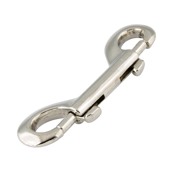 Bolt Snap, Double Pattern 4 1/8" O/A LGTH 7/16" Snap Opening Medal Die Cast, Nickel Plated