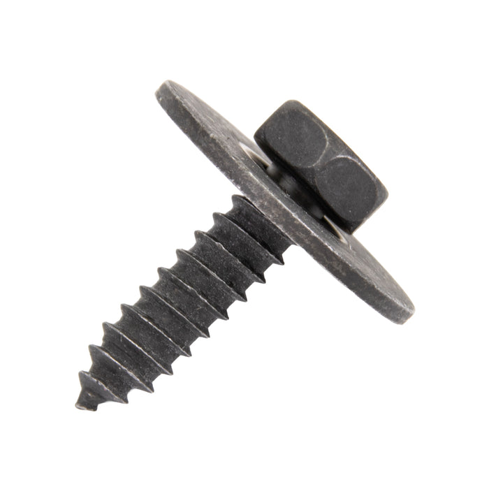 Sems Indented Hex Hd Machine Screw, With 3/4" OD Flat Washer, Dog Point, 1/4"-20 UNC X 3/4", Low Carbon Steel, Phosphate & Oil by Spaenaur Inc.