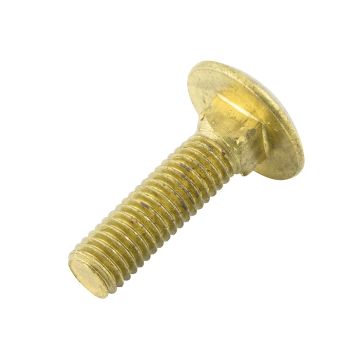 Carriage Bolt DIN 603 (No Nut) M6 x 1.00 x 80mm LG Brass Plain DIN 603/BR M6X80 by Spaenaur Inc.