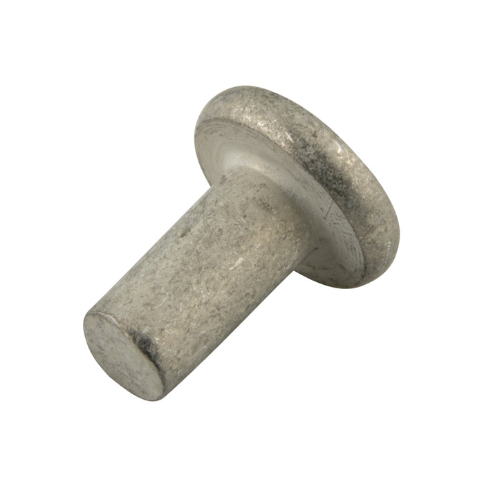 Rivets à tête plate en acier massif étamé, diamètre 0,088 po x longueur 5/32 po, taille 1/2 lb, référence C1008, acier recuit, finition étamée, conforme à la norme ANSI B18.1.1-1972(R1981) par Spaenaur Inc.