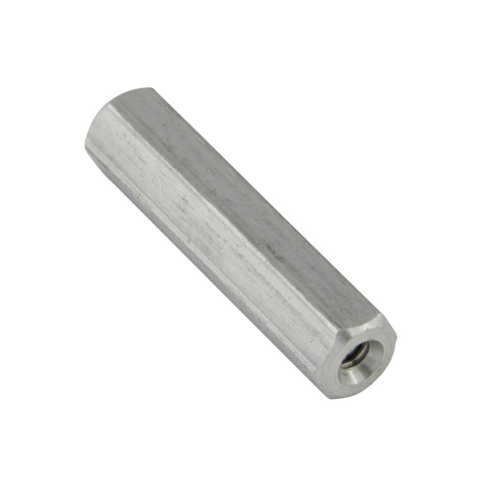 Spacer Hex Threaded, Tap Is 3/8" From Each End & Not Continuous Thru Threaded #6-32 UNC, 1/4" A.F. x 1.250" LGTH Aluminum Alloy 2011T3, Iridite # 14 Chromate