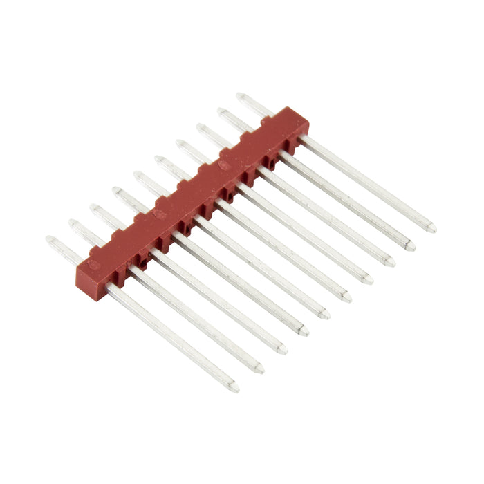 Square Pin 10 Circuit Kk Interconnection System .100"(2.54mm) Centre Spacing Series 4030-10A Nylon - Red 94V-O, Pin - Brass Tinned, Flame Retardant by Molex®