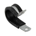 Double Tube Clamps - Closed Type (PVC Insulated) 1" Tube DIAs., 1.093" C to C Steel Hot Dipped Galvanized Black Vinyl Cushion by Spaenaur Inc.