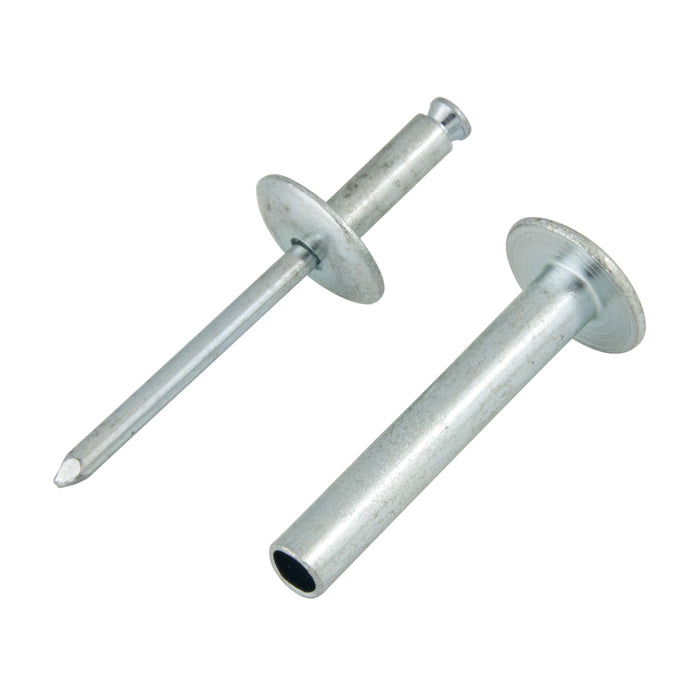 Cherry Mate Blind Rivet with Steel Sleeve, Mandrel, Tubular Components 1/4" DIA x 3/4"-7/8"-1-1/8" Grip Steel Zinc Plated