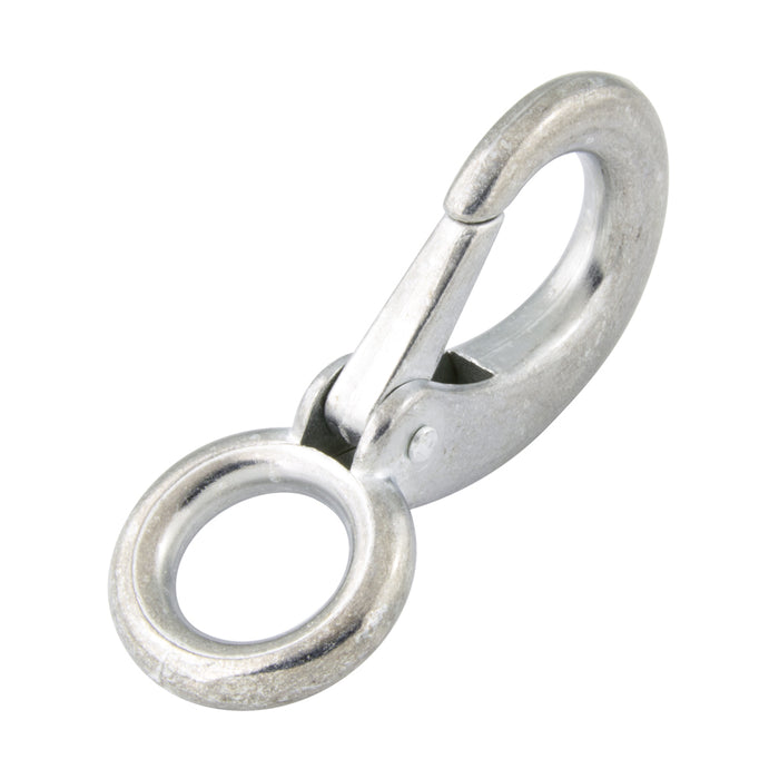 Mousqueton pour bateau, œillet rapide 15 mm, longueur totale 70 mm, ouverture 10 mm, moulé en fonte malléable, plaqué cadmium par Spaenaur Inc.