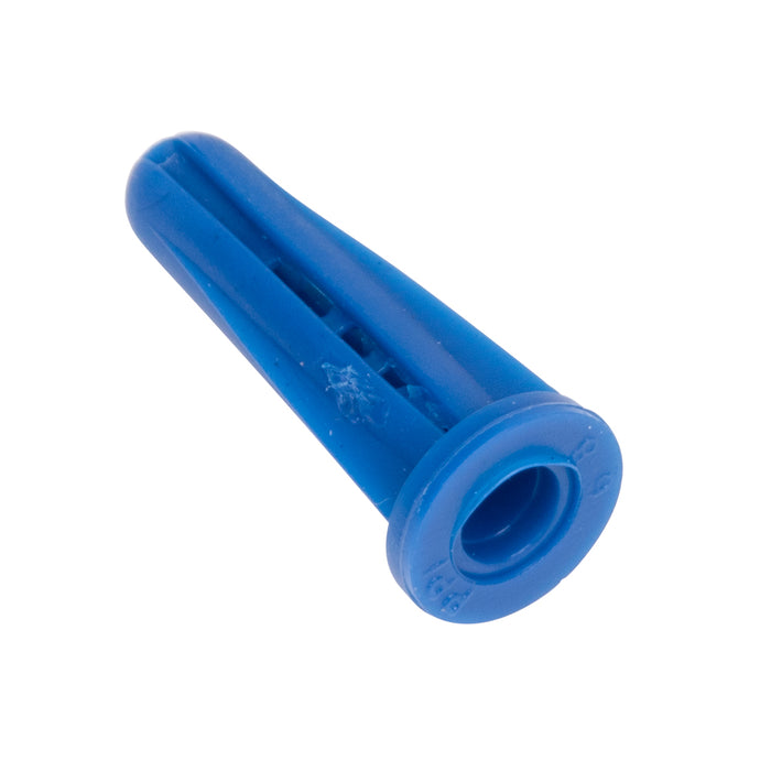 Cheville à vis conique, plastique bleu, n° 6-8 x 3/4 po, taille de foret 3/16 po