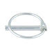 Goupille de sécurité avec anneau élastique en acier, chaîne et clavette, diamètre 4,5 mm x longueur 40 mm, acier C-1018, revêtement dichromate de zinc par Spaenaur Inc.