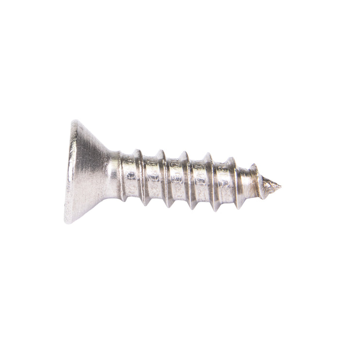 Tapping Screw, Flat Head Square Socket Drive, Type AB, #12 x 2-1/2" Length, Stainless Steel