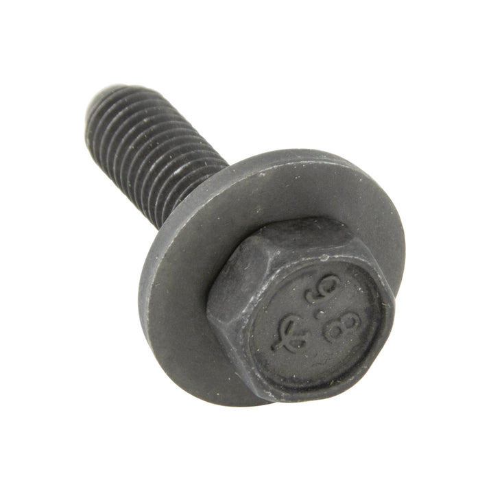 Sems Machine Screw Hex Head, With 17mm OD Flat Washer, 6mm X 1.00 Pitch X 25mm Lgth, Low Carbon Steel, Black Phosphate by Spaenaur Inc.