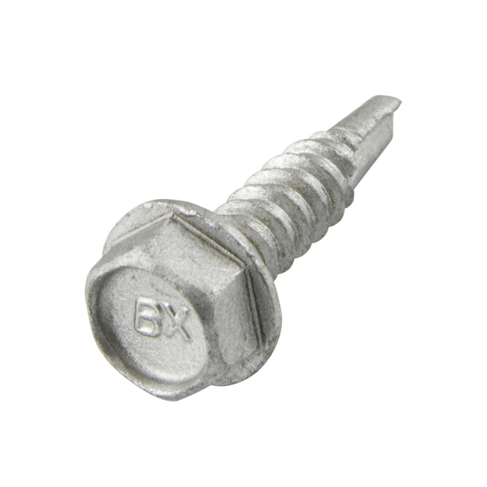 Teks Point 3 Self-Drilling Screw, Hex Washer Head, #12 x 1" Length, Low Carbon Steel Mechanical Zinc with Oxyseal Coating