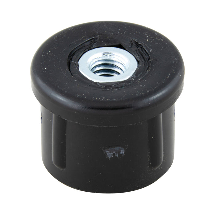 Plug Glide for 16/18 GA. Round Tube 1-3/4" x 5/16" - 18 Polyethylene Color Black with Metal Insert by Spaenaur Inc.