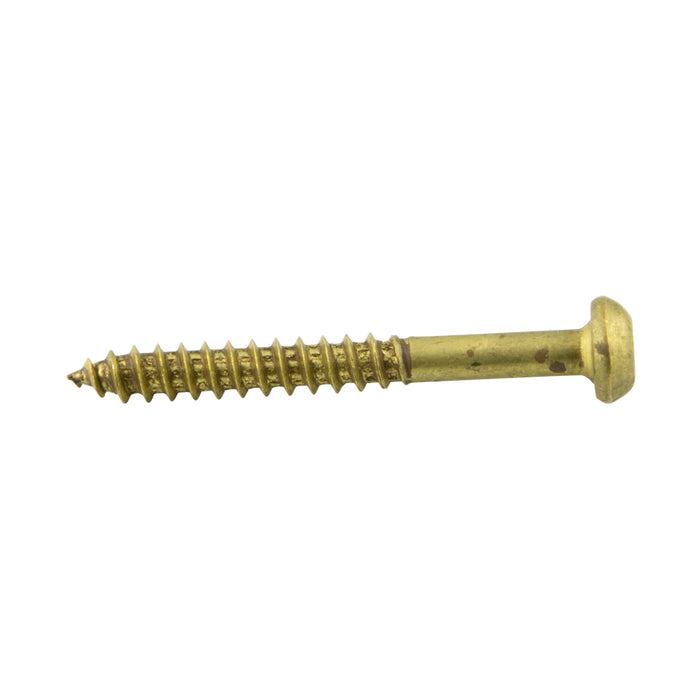 Wood Screw, Round Head, Square Socket Recess, #6 x 3/4" Length, Brass Plain, ASME/ANSI B18.6.1 by Spaenaur Inc.
