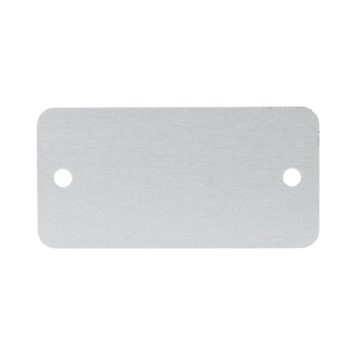 Standard Rectangle Blank Tag (Two 1/8" Holes) 1/2" x 2-1/4" x .032" THK Anodized Aluminum Plain by Spaenaur Inc.