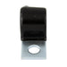 Pince « Half », rembourrée, diamètre 11/16 po, diamètre du trou 7/32 po, 0,812 po de centre à centre, acier zingué avec chromate transparent, rembourrage en vinyle noir par Spaenaur Inc.