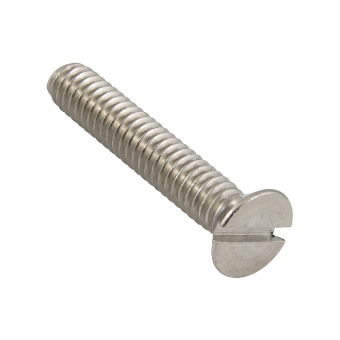 Machine Screw, Flat Head, Slotted Drive, M2 x 0.40 mm UNC x 8 mm Length, Stainless Steel