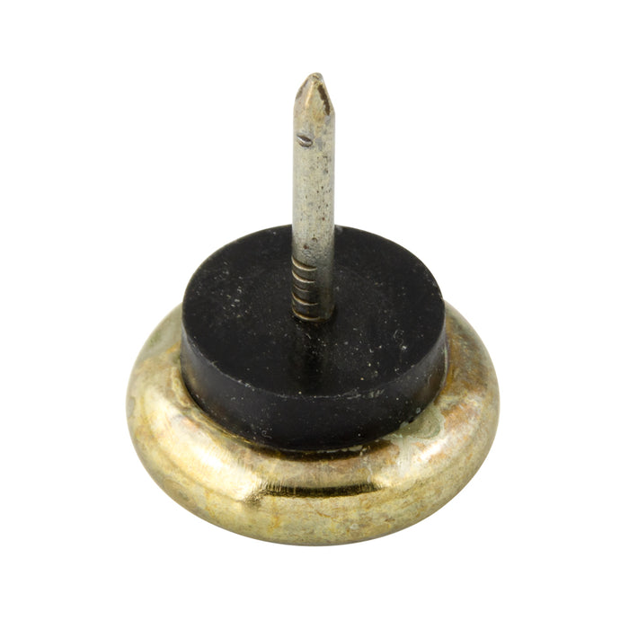 Glissière isolée en caoutchouc, type à clou, diamètre 7/8 po, longueur de tige 11/16 po. Acier cémenté, plaqué laiton. Par Spaenaur Inc.