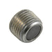 Square Recessed Magnetic Pipe Plug Disc Style Magnet 1/2"-14 NPTF x .60" O/A Nom. LGTH "Ceramic I" Magnet, Steel Body by Spaenaur Inc.