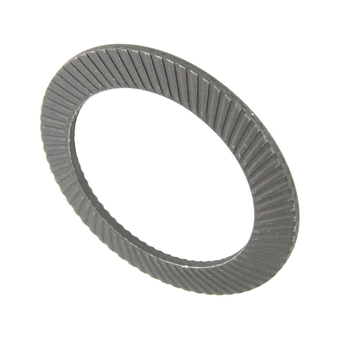 Ribbed Lock Washer M30 (31.6mm ID x 45mm OD x 2.0mm TH x 3.2mm HT) Spring Steel Black