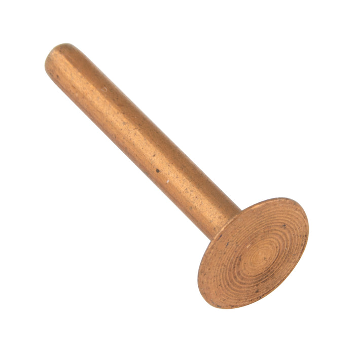 Solid Belt Rivet, Shallow CTSK HD #10 Body DIA x 1-1/2" L x 13/32" Head DIA Copper Plain