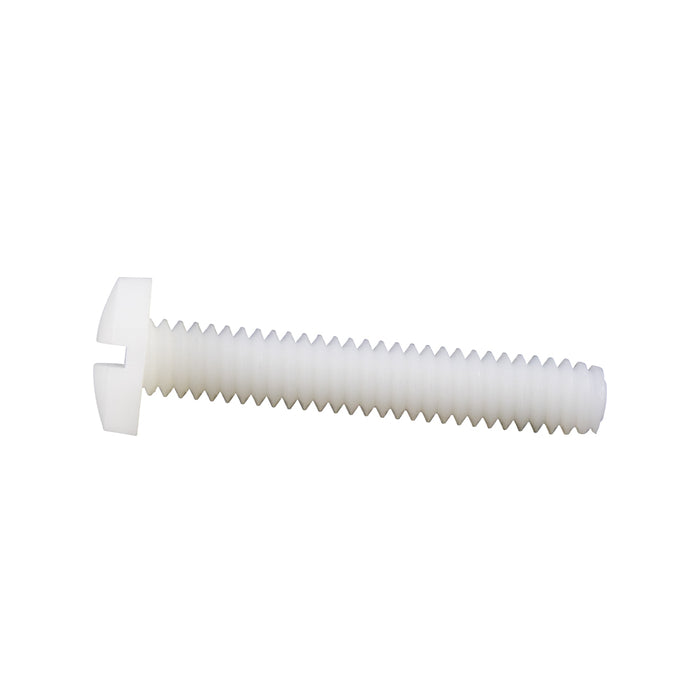 Machine Screw, Binding Head, Slotted Drive, #8-32 UNC x 1" Length, Nylon Natural by Spaenaur Inc.