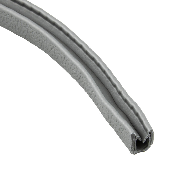 Garniture à double lèvre standard, Grey-Sof-tone pour bords de 1/32 po à 1/8 po x 100 pi/bobine Plastique/acier flexible par QuickEdge®