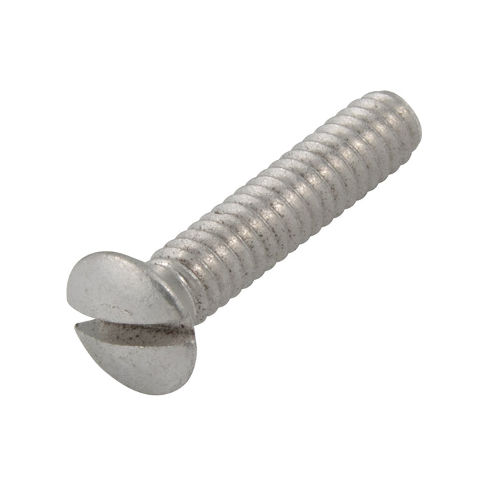 Machine Screw, Oval Head, Slotted Drive, #10-24 UNC x 1" Length, Aluminum Natural by Spaenaur Inc.