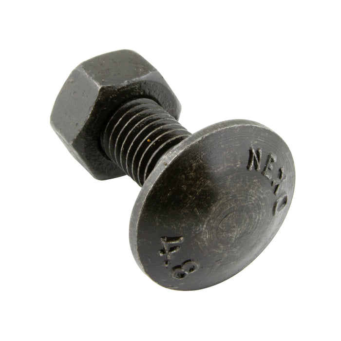 Carriage Bolt with Hex Nut DIN 603/555 M6 x 1.00 x 50mm 3.6 or 4.6 Steel Plain DIN 603/555/4.6 M6X50